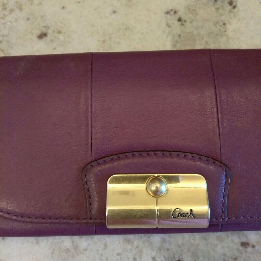 Authentic Coach Purple Leather Wallet